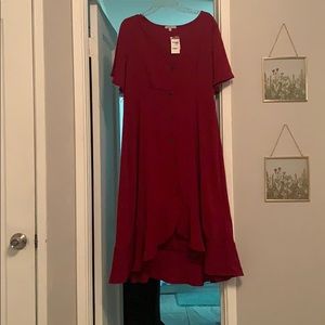 Red dress with buttons